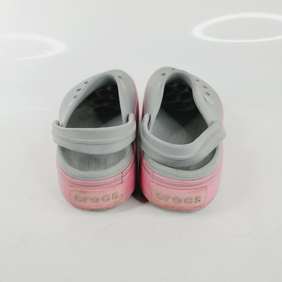 Crocs Women's Gray Pink Crockband Platform Slip On Casual Clogs Size 5 - Picture 5 of 7